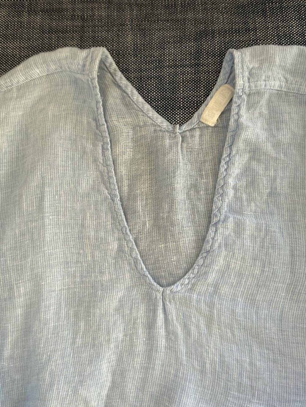 CP SHADES  ~ Blue & White Striped Linen Blouse / Top ~ M - Picture 6 of 7